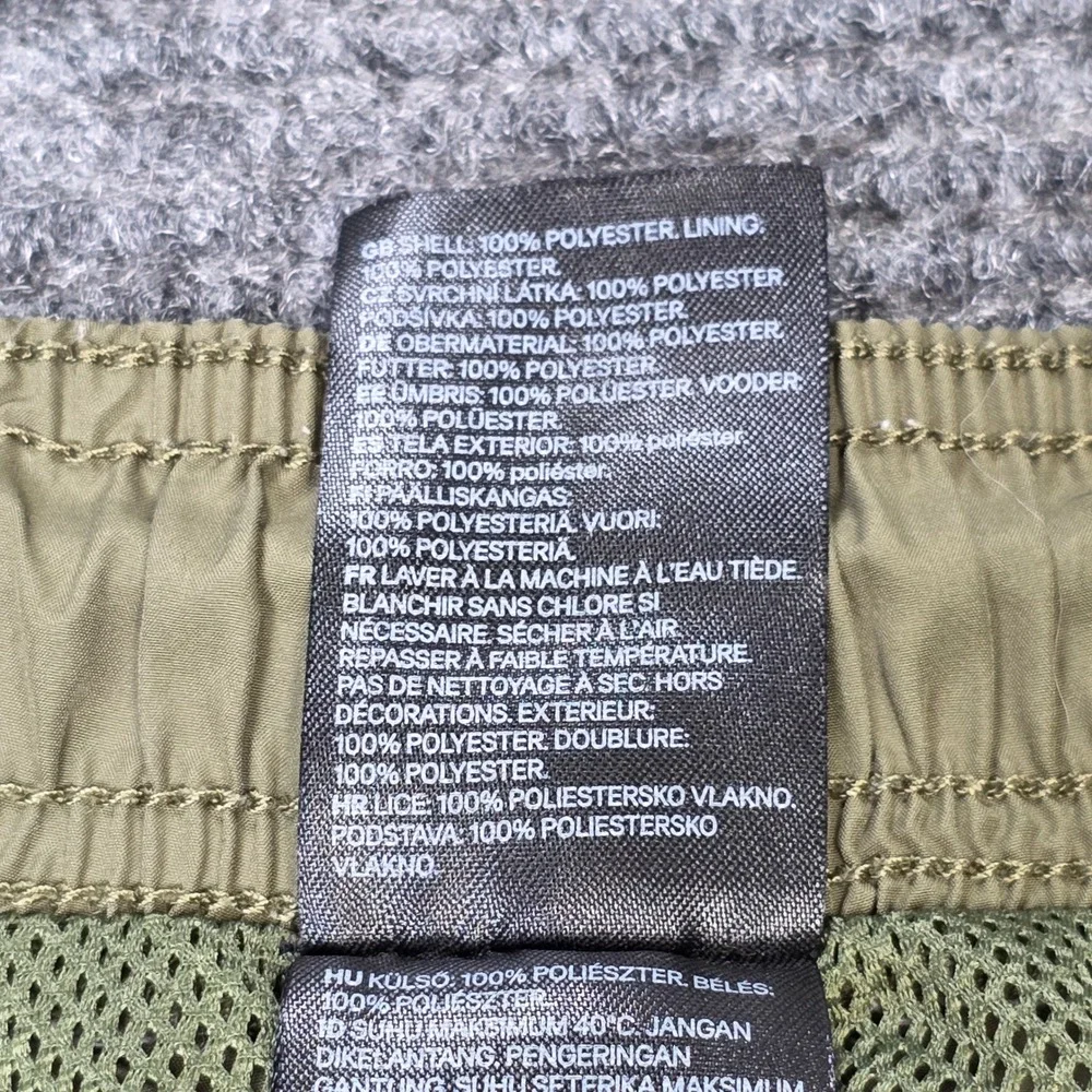 H&M Drawstring Board Swim Shorts Men's Size Medium Olive Green Mesh Lined